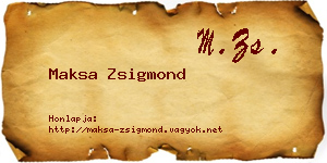 Maksa Zsigmond névjegykártya