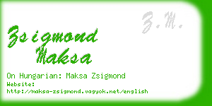 zsigmond maksa business card